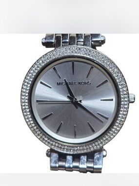 Michael Kors Silver Crystal Bezel Stainless Steel Women's Watch